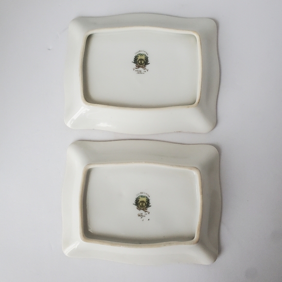 2 Handpainted Gold Accents Ashtrays Trinket Dishes Chubu China made in Japan Vtg - Picture 4 of 9